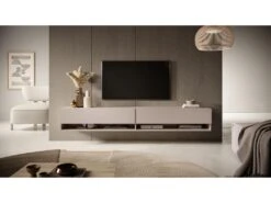 Meuble Tv 200 Cm - Couleur Gris-beige - MIRRGO