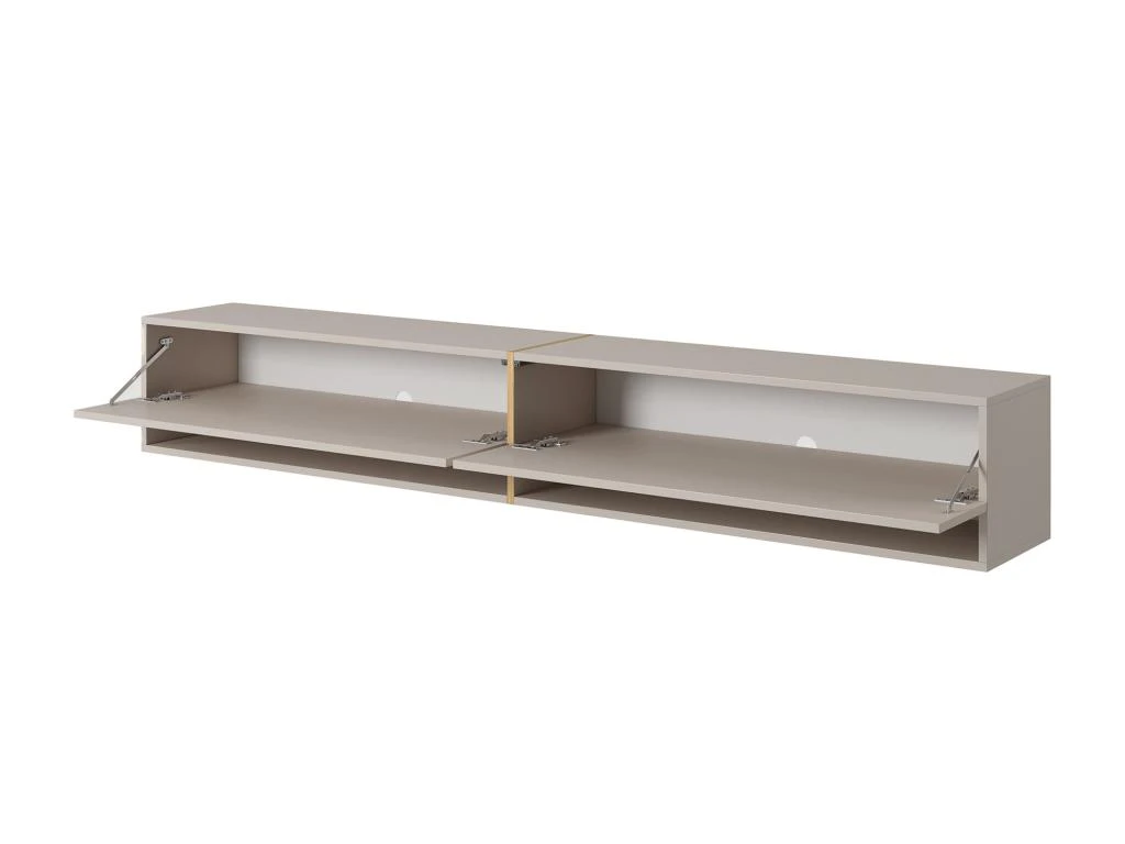 Meuble Tv 200 Cm - Couleur Gris-beige Avec Insert Doré - MIRRGO – Image 7