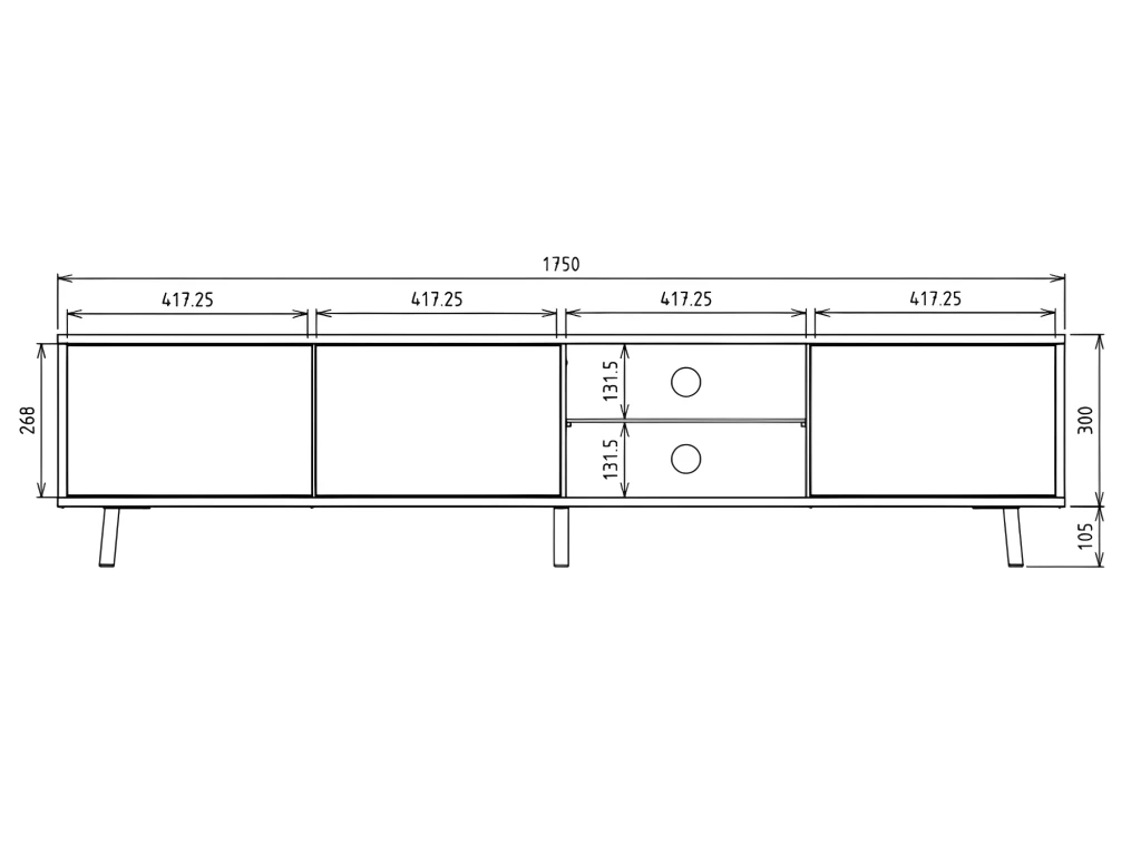 Meuble Tv / Banc Tv - Blanc Mat / Gris Brillant, 175 Cm, éclairage LED - GALHAD – Image 5