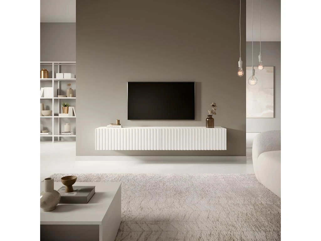 Meuble TV 175 Cm - Blanc - TELIRE