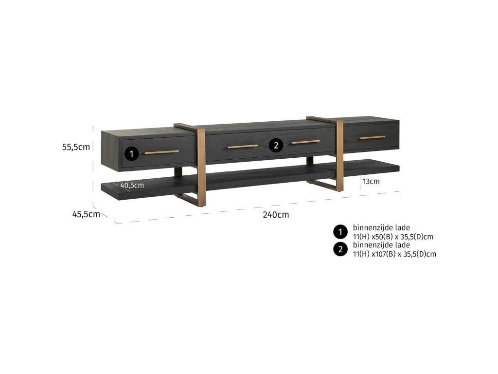 Meuble TV Cambon 3 Tiroirs – Image 4