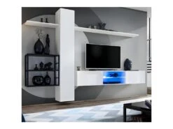 Ensemble Meuble TV "Switch V" 270cm Blanc & Noir