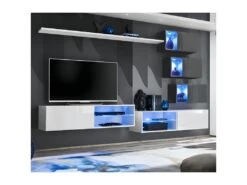 Ensemble Meuble TV "Switch XXIV" 250cm Blanc & Gris