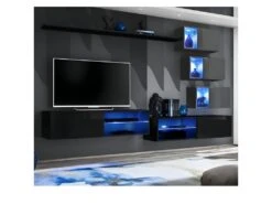 Ensemble Meuble TV "Switch XXIV" 250cm Noir & Gris