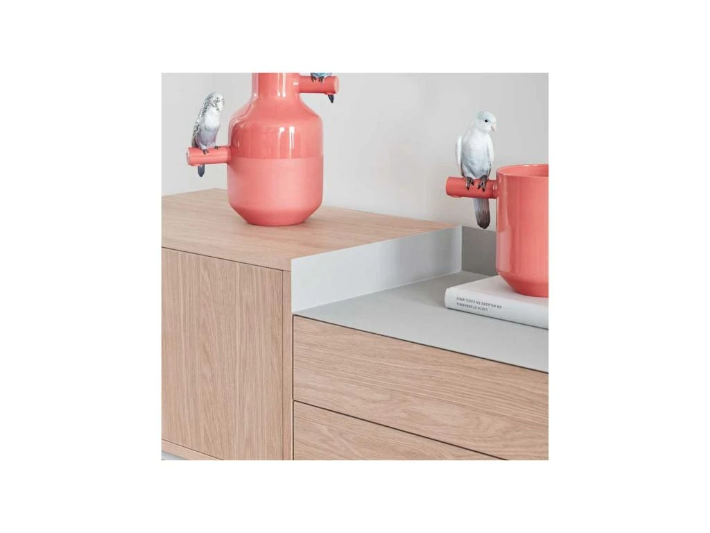 Meuble TV 3 Portes 2 Tiroirs Chêne Clair/Gris - TEULAT VALLEY – Image 5