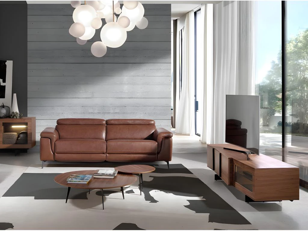 Meuble TV De Noyer Avec éclairage Intérieur à Led 3219 ANGEL CERDA – Image 4