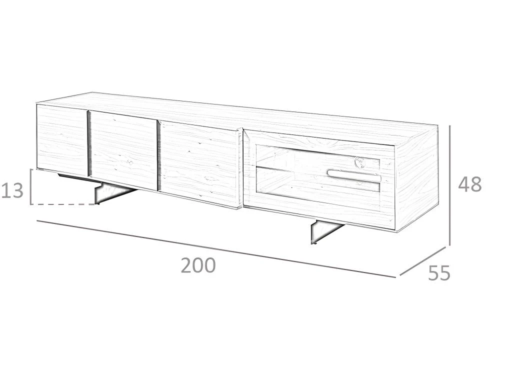 Meuble TV De Noyer Avec éclairage Intérieur à Led 3219 ANGEL CERDA – Image 5