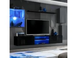 Ensemble Meuble TV "Switch XXIII" 250cm Gris & Noir