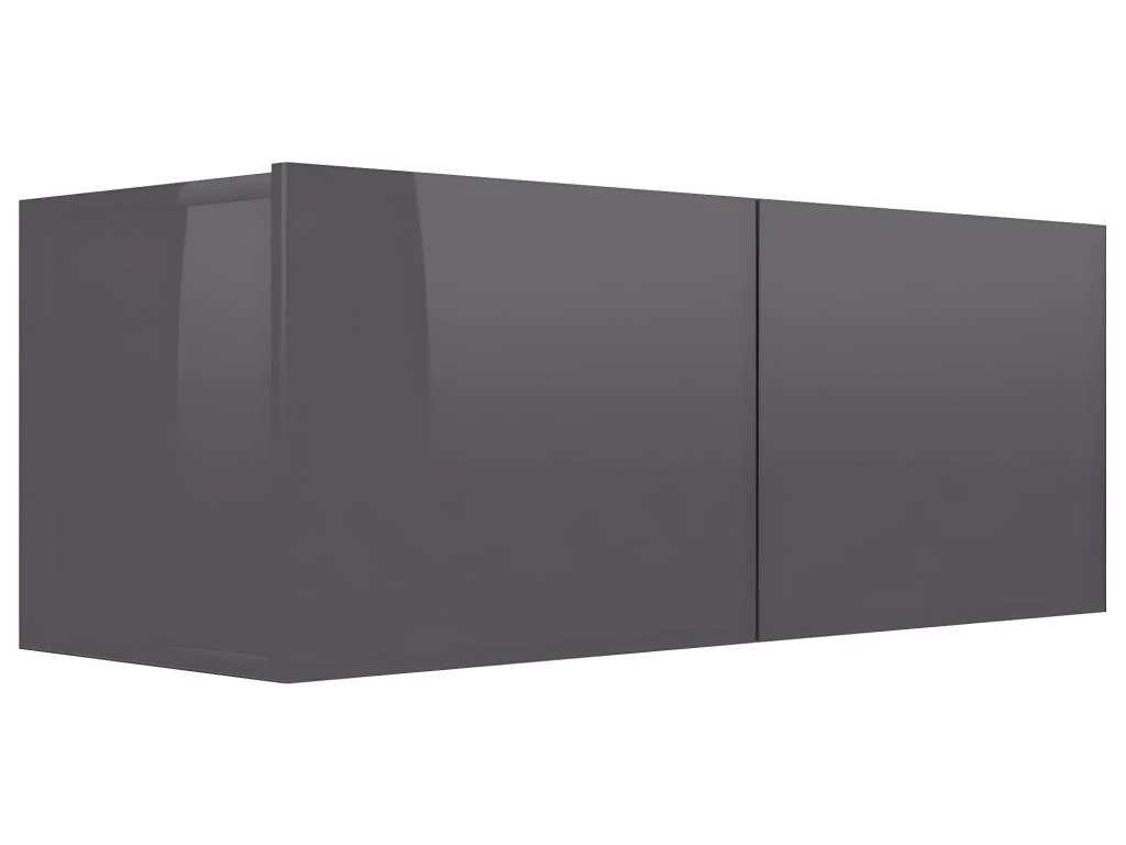 Ensemble De Meuble TV 2 Pcs Gris Brillant Aggloméré – Image 4