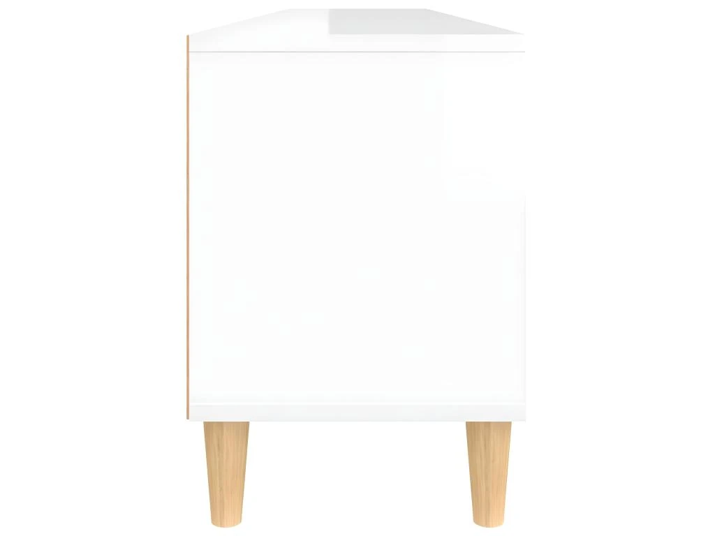 Meuble TV Blanc Brillant 150x30x44,5 Cm Bois D'ingénierie – Image 8
