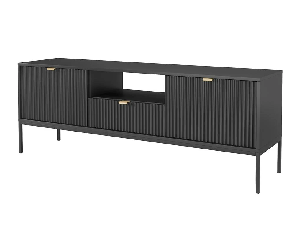 Meuble TV Avec 2 Portes, 1 Tiroir Et 1 Niche - Noir - LIOUBA De Pascal MORABITO – Image 4