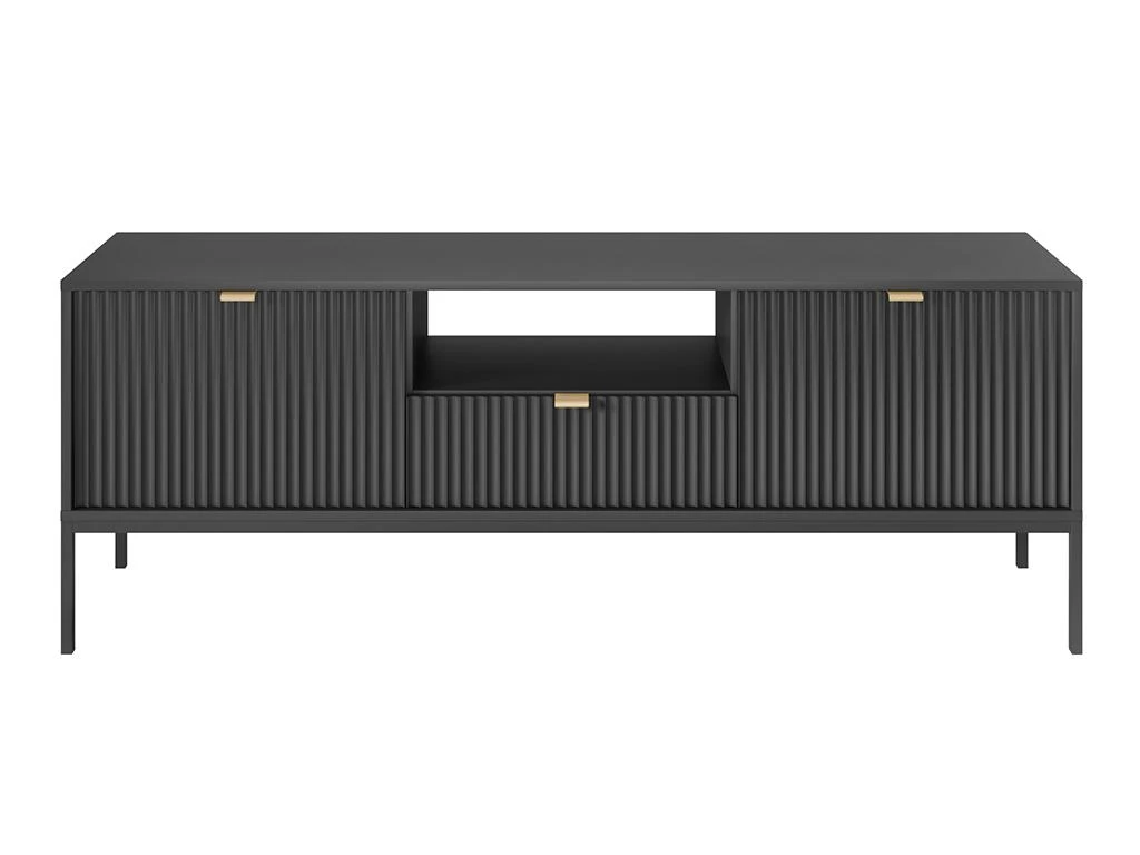 Meuble TV Avec 2 Portes, 1 Tiroir Et 1 Niche - Noir - LIOUBA De Pascal MORABITO – Image 3