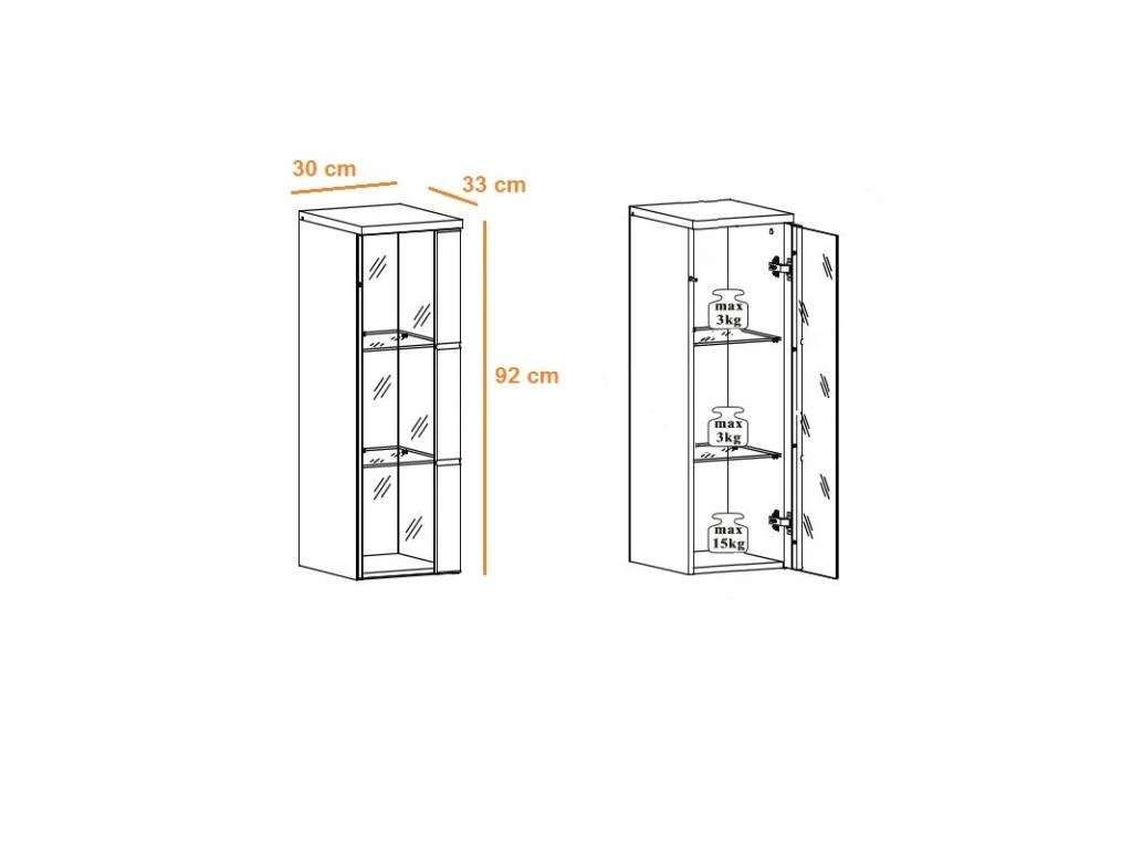 Ensemble Meuble TV & Bibliothèque "Leave" 300cm Blanc & Noir – Image 2