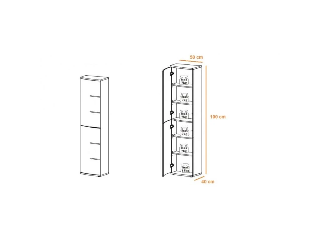 Ensemble Meuble TV & Bibliothèque "Leave" 300cm Blanc & Noir – Image 5