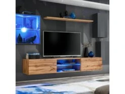Ensemble Meuble TV "Switch XXIII" 250cm Gris & Naturel