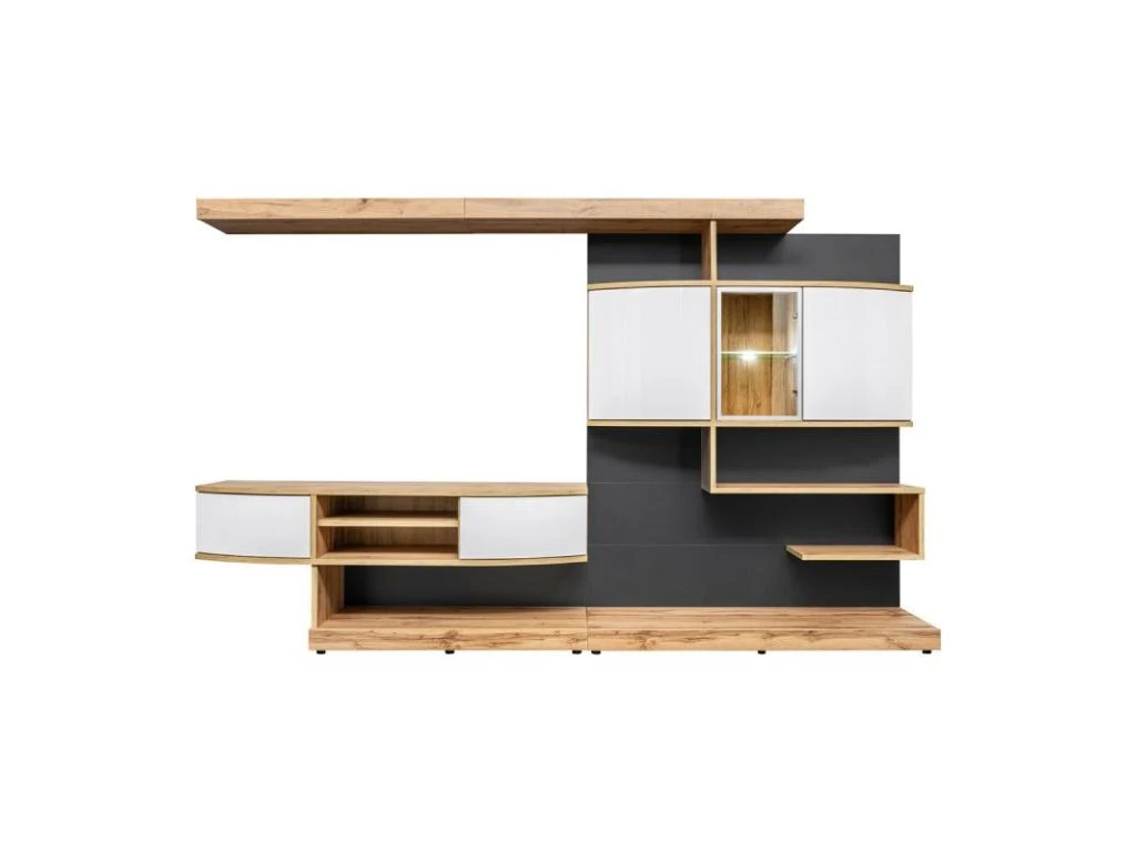 Ensemble Meuble TV "Palermo" 300cm Naturel & Anthracite – Image 3