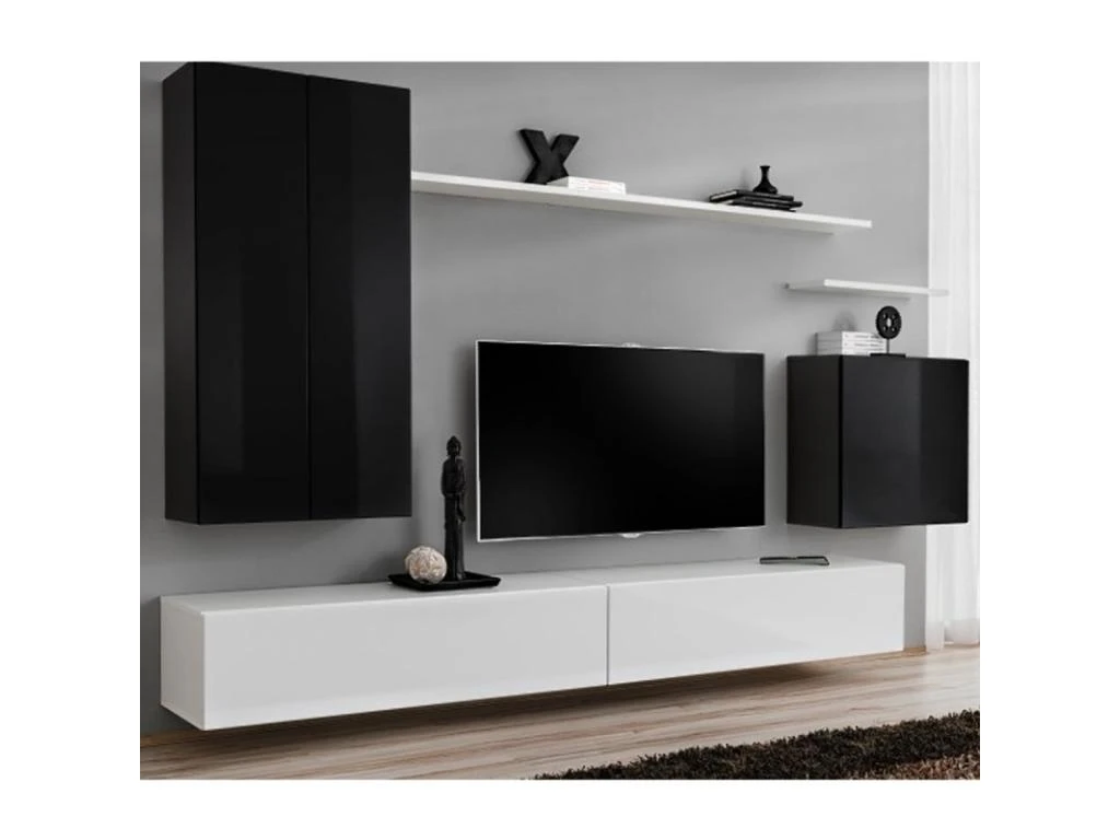 Meuble TV Mural Design "Switch II" 270cm Noir & Blanc – Image 3