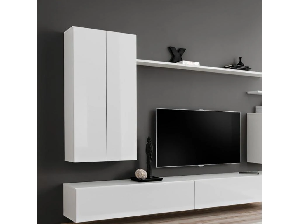 Meuble TV Mural Design "Switch II" 270cm Blanc – Image 3