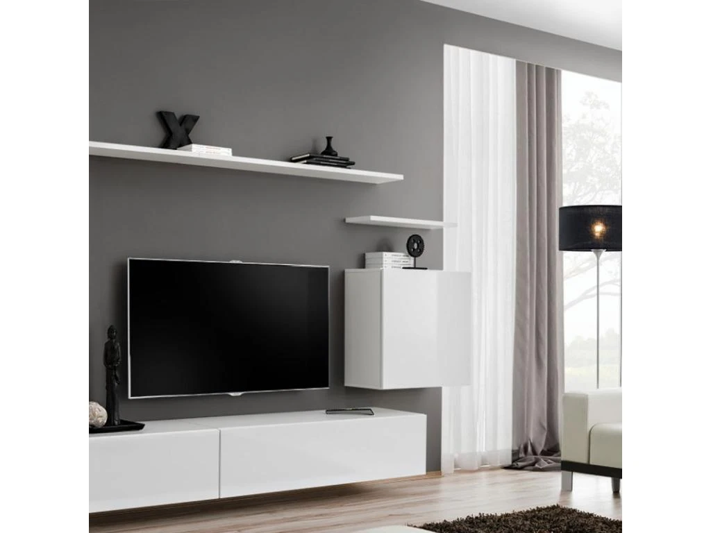 Meuble TV Mural Design "Switch II" 270cm Blanc – Image 4