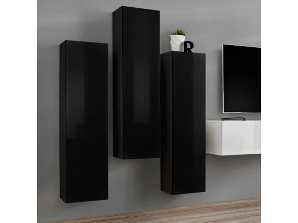 Meuble TV Mural Design "Switch III" 330cm Noir & Blanc – Image 2