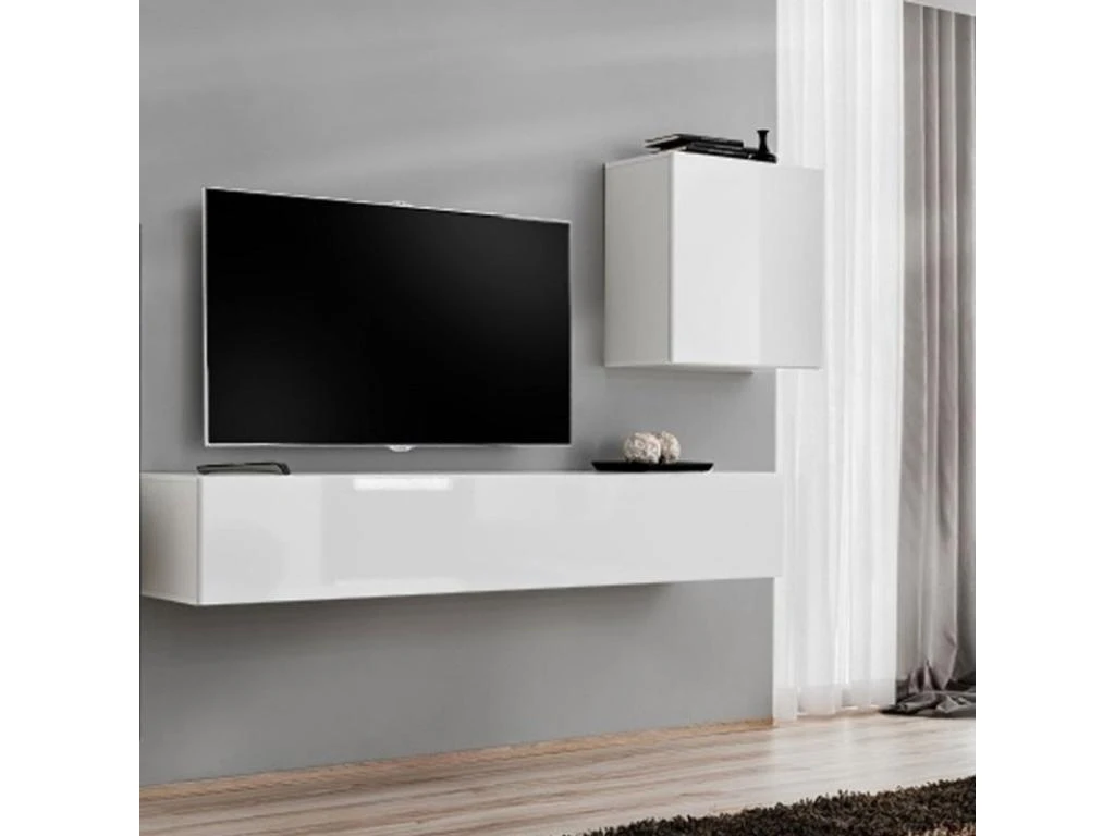Meuble TV Mural Design "Switch III" 330cm Noir & Blanc – Image 3
