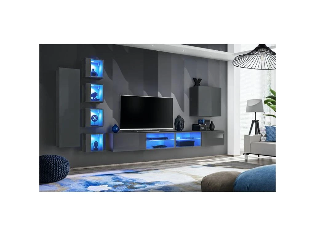 Ensemble Meuble TV "Switch XXVI" 320cm Gris – Image 2