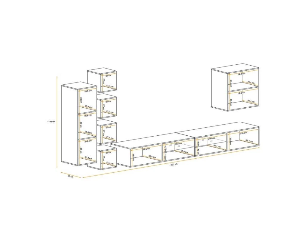 Ensemble Meuble TV "Switch XXVI" 320cm Naturel – Image 4