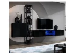 Ensemble Meuble TV Design "Switch VI" 270cm Gris & Noir