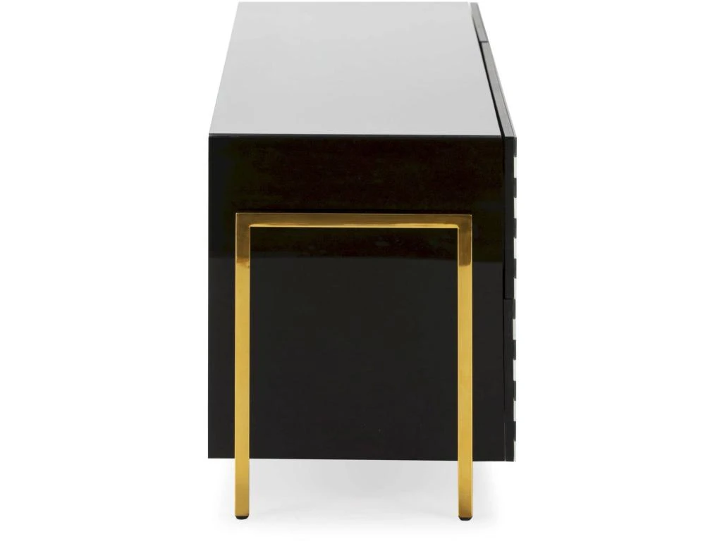 Meuble TV /Audio 145 X 44 X 46 Cm Verre, Acier – Image 4