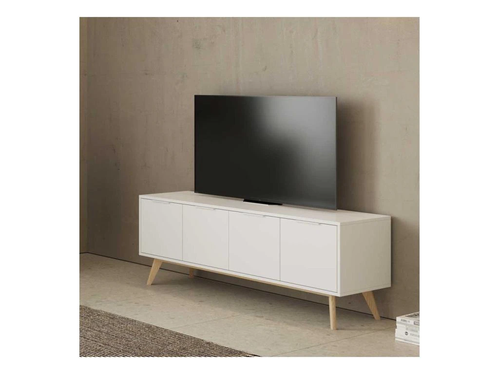 Meuble TV 4 Portes Blanc - UNIVERSITE
