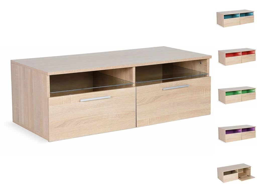 Meuble TV LED "Parson" - Chêne