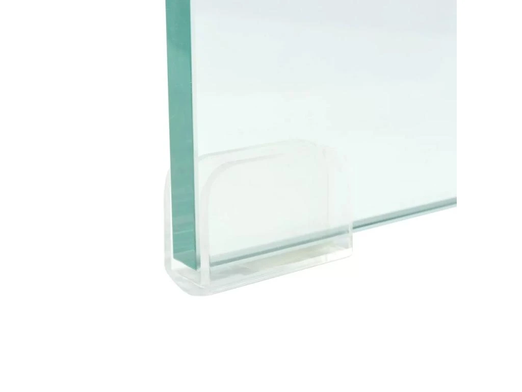 Meuble Télé Buffet Tv Télévision Design Pratique Pour Moniteur 60 Cm Verre Transparent 2502256 – Image 4