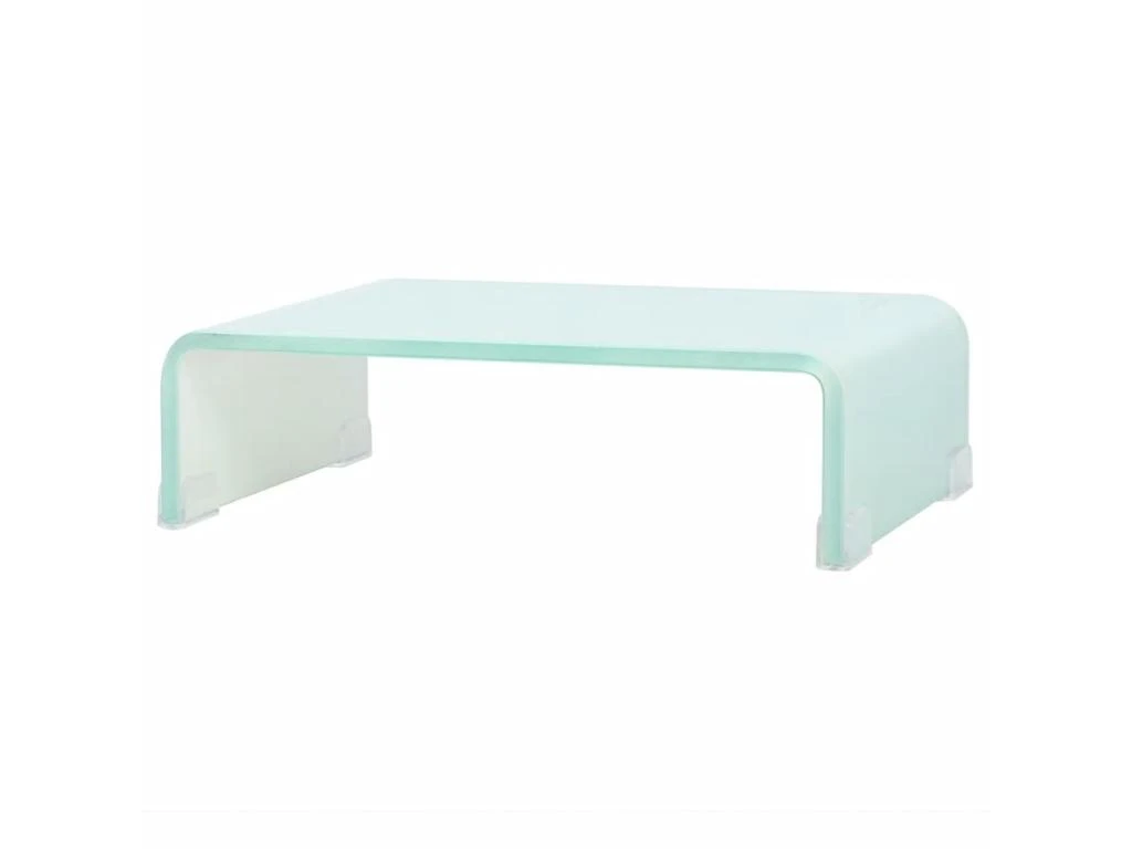 Meuble Télé Buffet Tv Télévision Design Pratique Support Pour Moniteur 40 Cm Verre Blanc 2502227