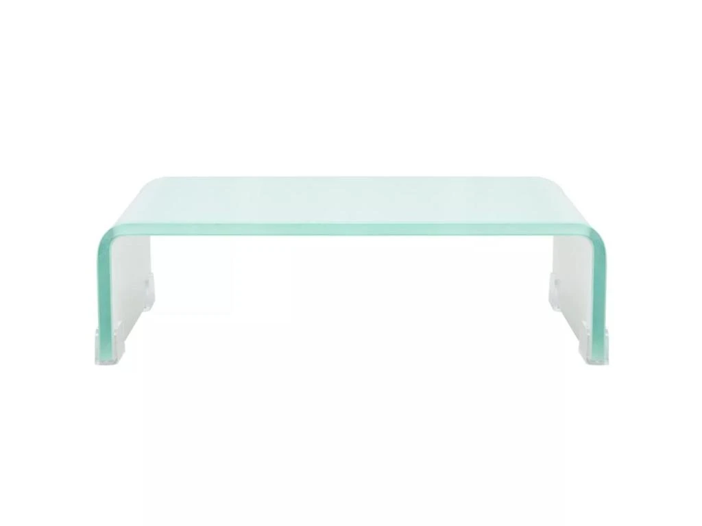 Meuble Télé Buffet Tv Télévision Design Pratique Support Pour Moniteur 40 Cm Verre Blanc 2502227 – Image 2