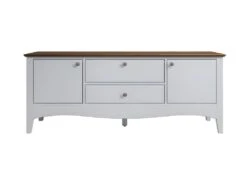 Lissabon Table TV 2 Portes, 1 Tiroir Og 1 Claquement De Porte Blanc,marron.