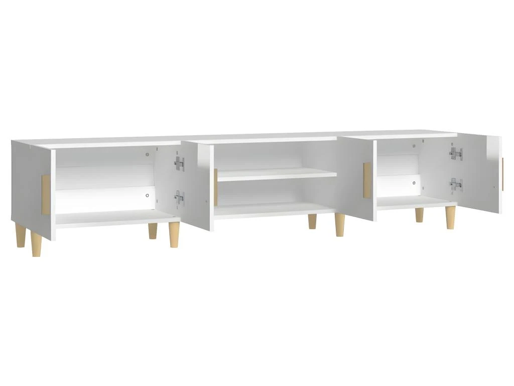 Meuble TV Blanc Brillant 180x31,5x40 Cm Bois D'ingénierie – Image 7