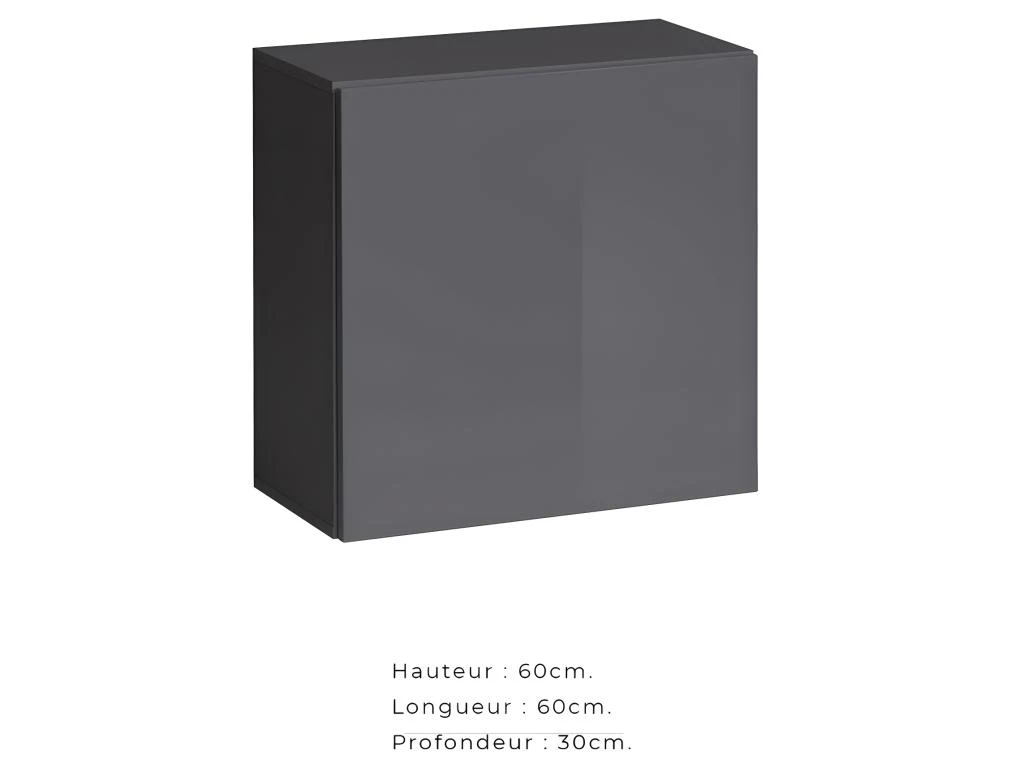 Ensemble De Meubles Design De Salon SWITCH IV. Coloris Gris Et Chêne. Finitions Gris Brillant Et Chêne Fraisé. – Image 5