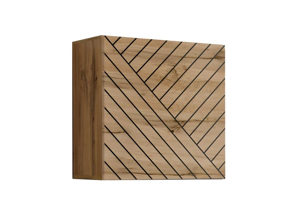 Ensemble De Meubles Design De Salon SWITCH V, Coloris Chêne Et Noir Finitions Chêne Fraisé Et Noir Brillant. – Image 2