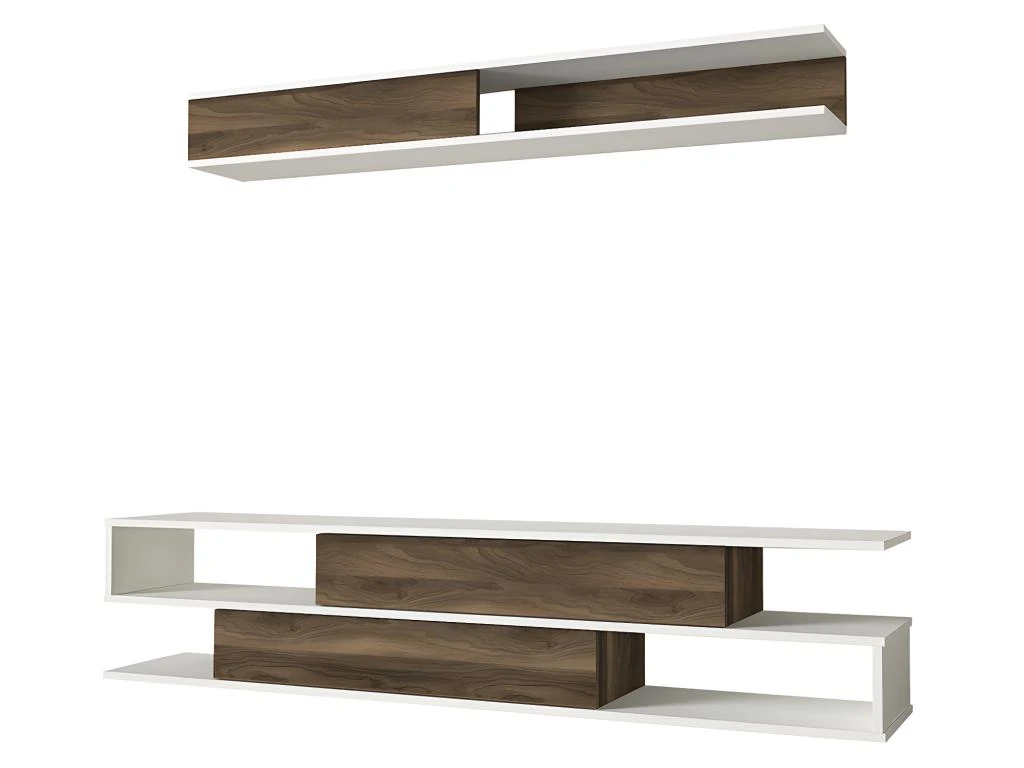 Ensemble TV - 2 Portes - Naturel Et Blanc - MAROFARI – Image 6