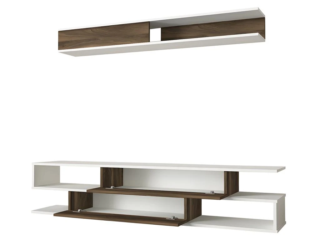 Ensemble TV - 2 Portes - Naturel Et Blanc - MAROFARI – Image 7