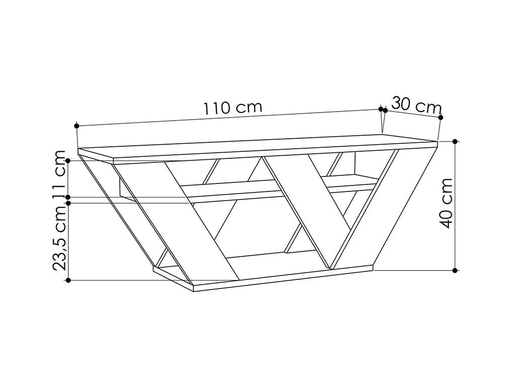 Meuble TV - 1 étagère - Blanc - ZANELO – Image 5