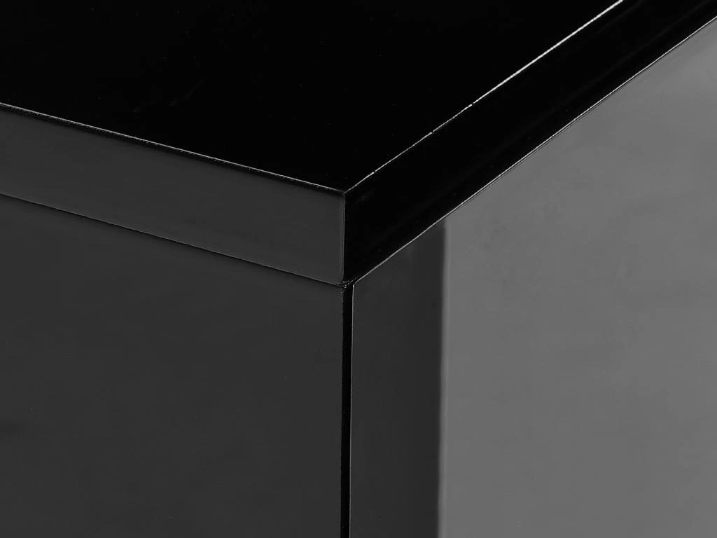 Meuble TV Avec 3 Portes Et 2 Niches - Avec Leds - MDF Laqué - Noir - BANON – Image 11