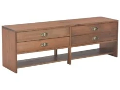 Meuble Télé Buffet Tv Télévision Design Pratique Avec 4 Tiroirs 120 Cm Bois Massif De Sapin 2502101