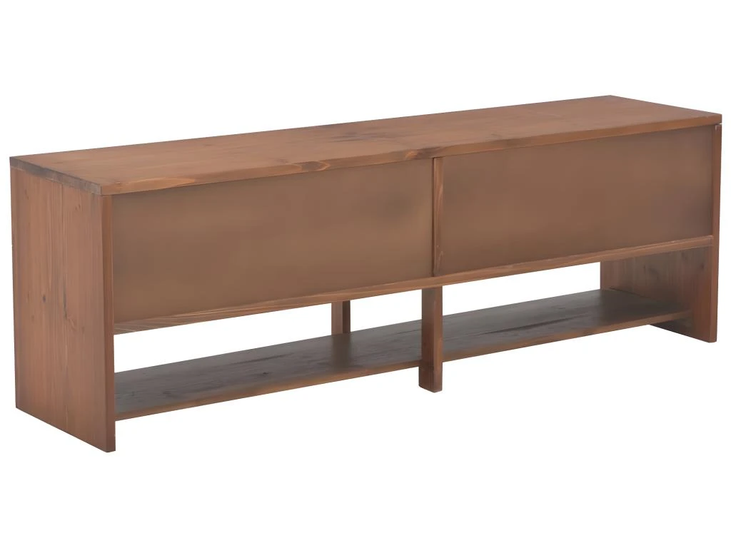 Meuble Télé Buffet Tv Télévision Design Pratique Avec 4 Tiroirs 120 Cm Bois Massif De Sapin 2502101 – Image 3
