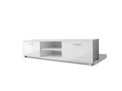 Meuble Télé Buffet Tv Télévision Design Pratique 140 Cm Haute Brillance Blanc 2502057/2
