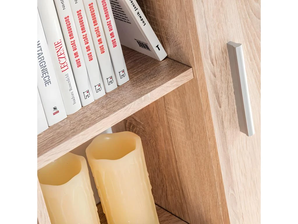 Meuble Télé Buffet TV Télévision Design Pratique Avec Lumières LED Chêne Sonoma Marron 2502054 – Image 3