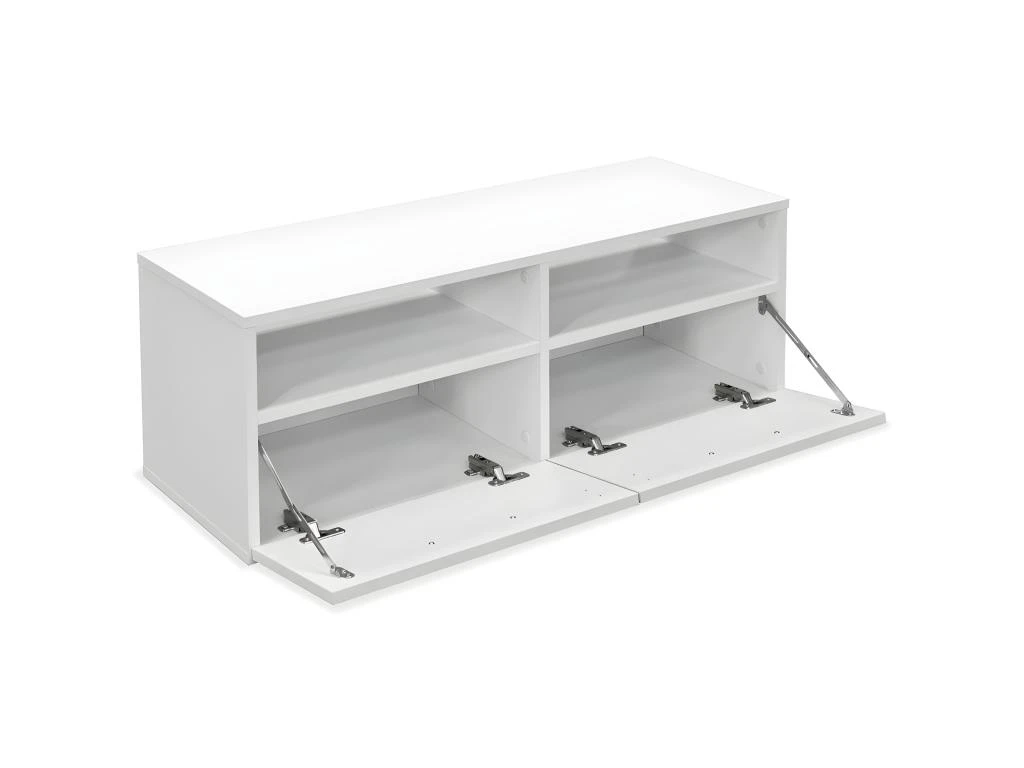 Meuble Télé Buffet Tv Télévision Design Pratique 2 Pcs Aggloméré 95 Cm Blanc 2502082 – Image 3