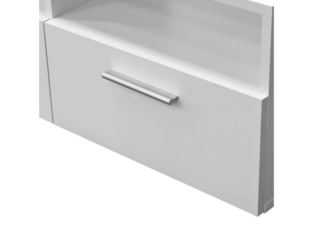 Meuble Télé Buffet Tv Télévision Design Pratique 2 Pcs Aggloméré 95 Cm Blanc 2502082 – Image 4