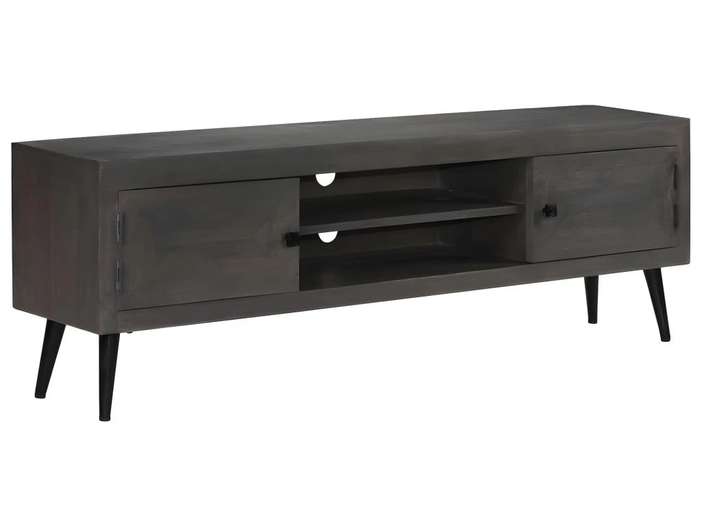 Meuble Télé Buffet Tv Télévision Design Pratique Bois Massif De Manguier 140 Cm 2502014 – Image 3