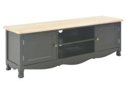 Meuble Télé Buffet Tv Télévision Design Pratique Noir 120 Cm Bois 2502204